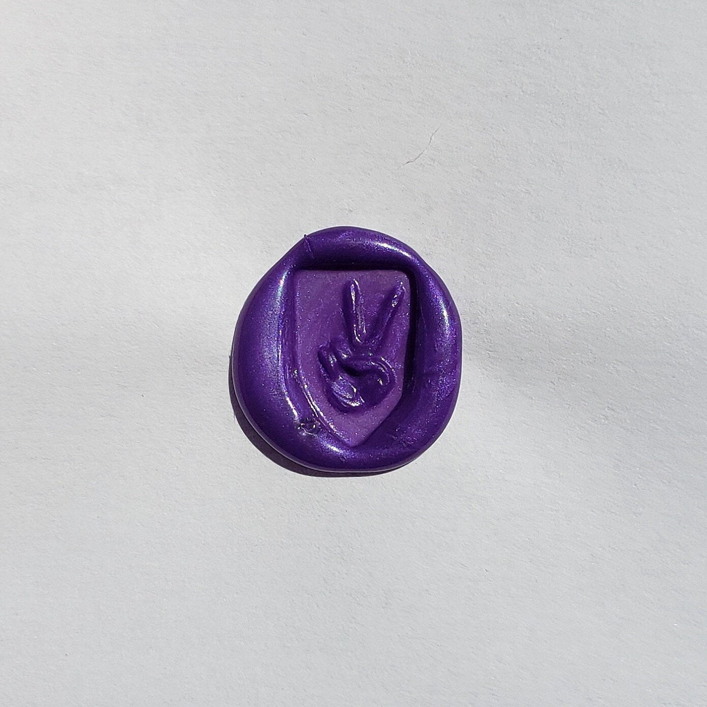 peace sign wax seal signet ring