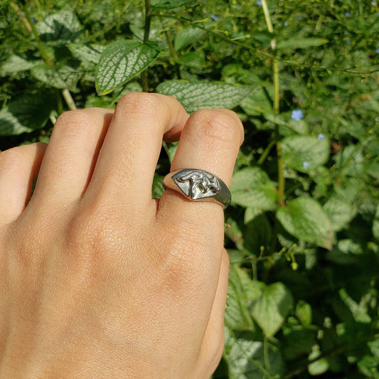 Kangaroo wax seal signet ring