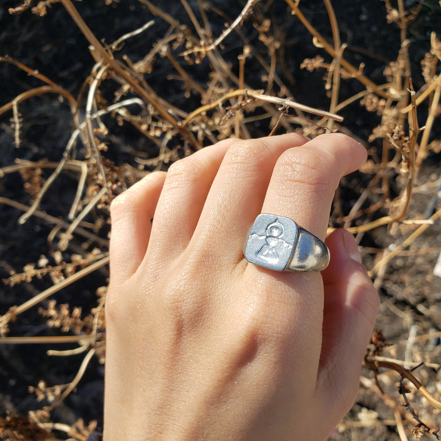 Flatwoods monster wax seal signet ring