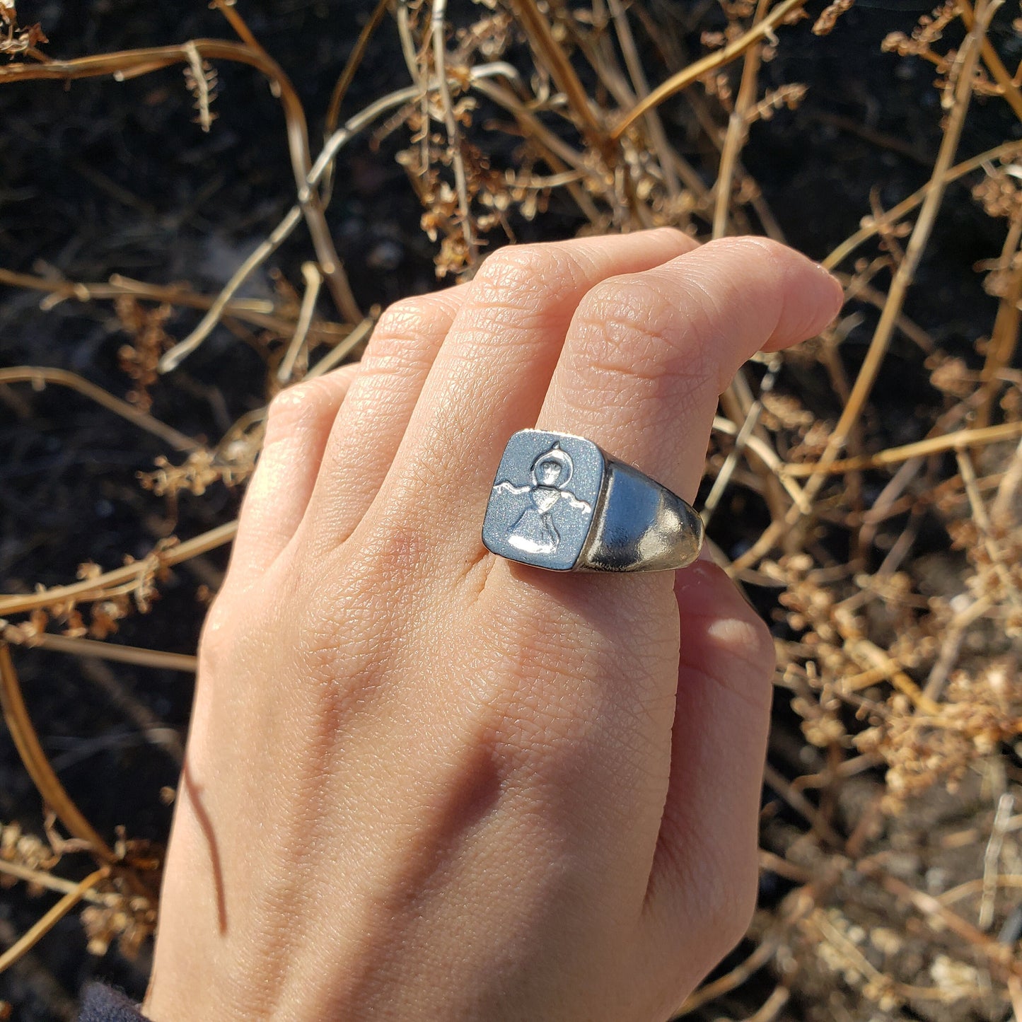 Flatwoods monster wax seal signet ring