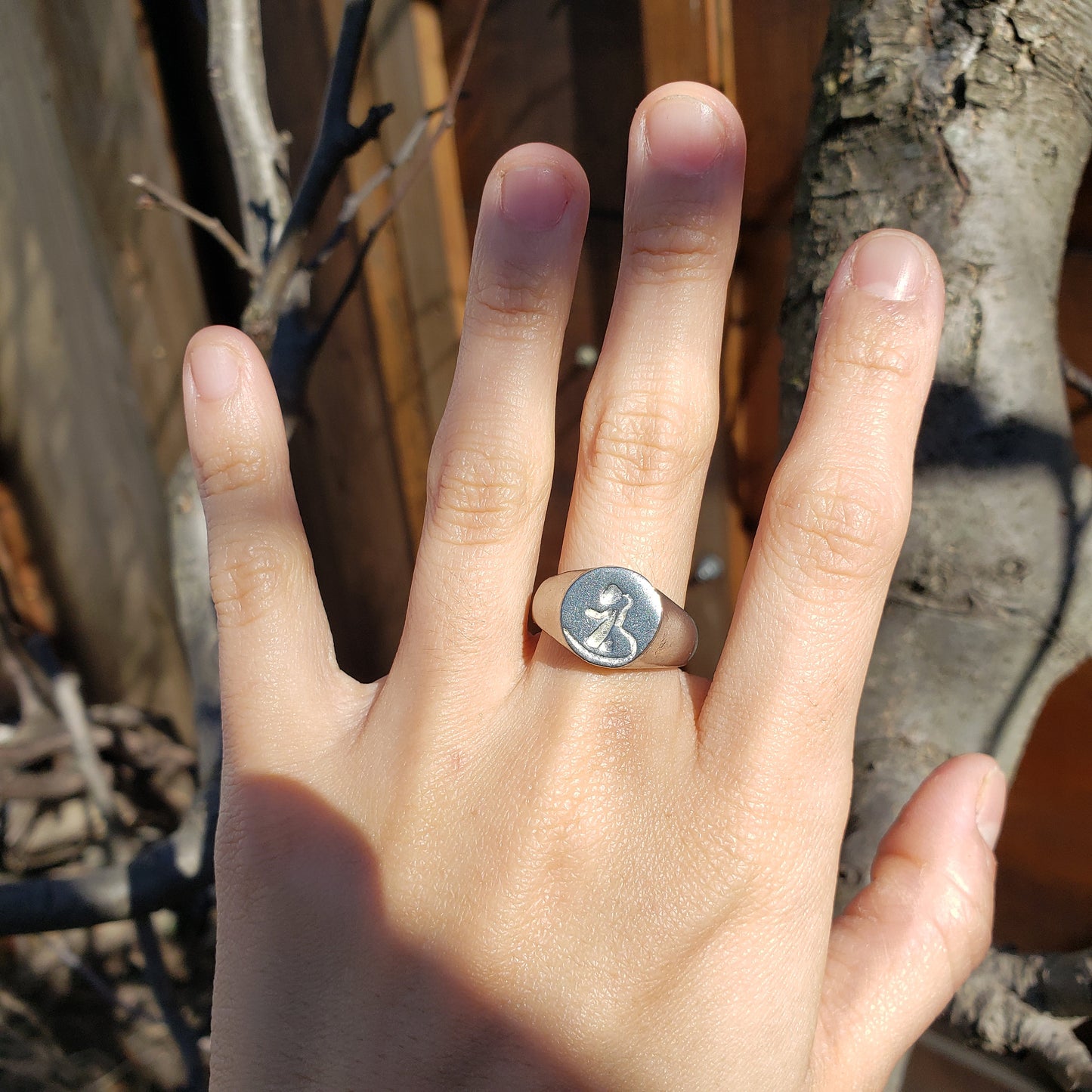 Astronaut wax seal signet ring