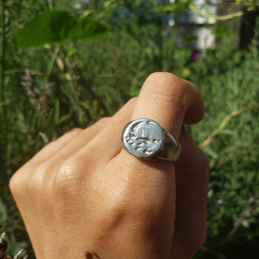 Scorpio wax seal signet ring