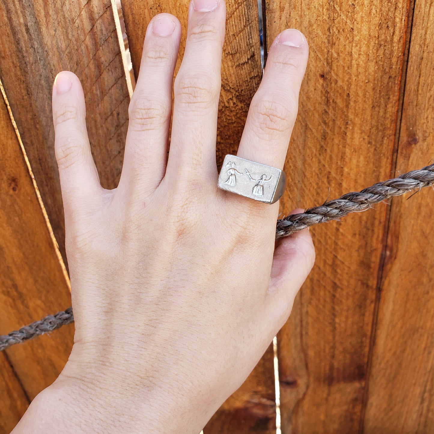 Fencing wax seal signet ring