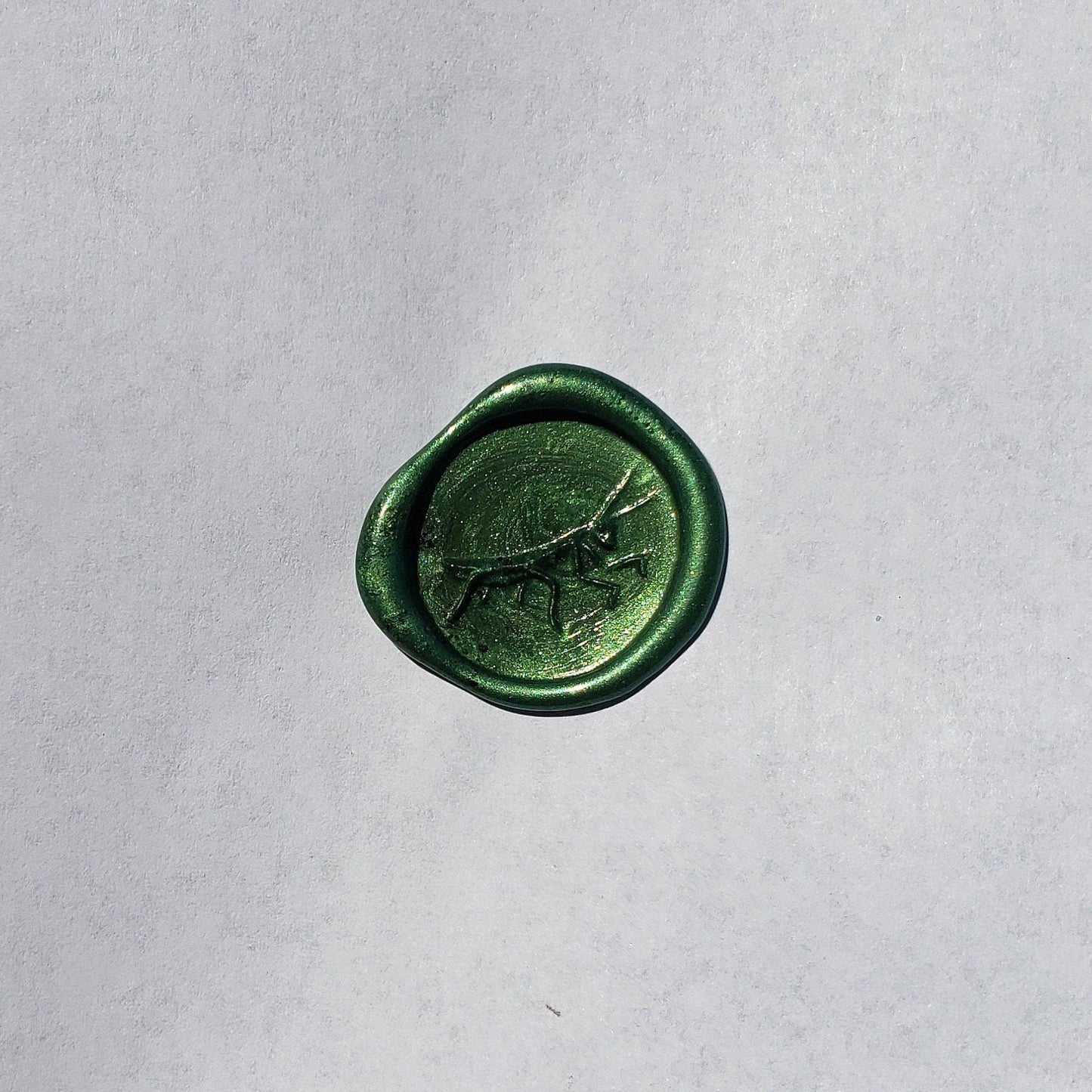 Praying mantis wax seal signet ring