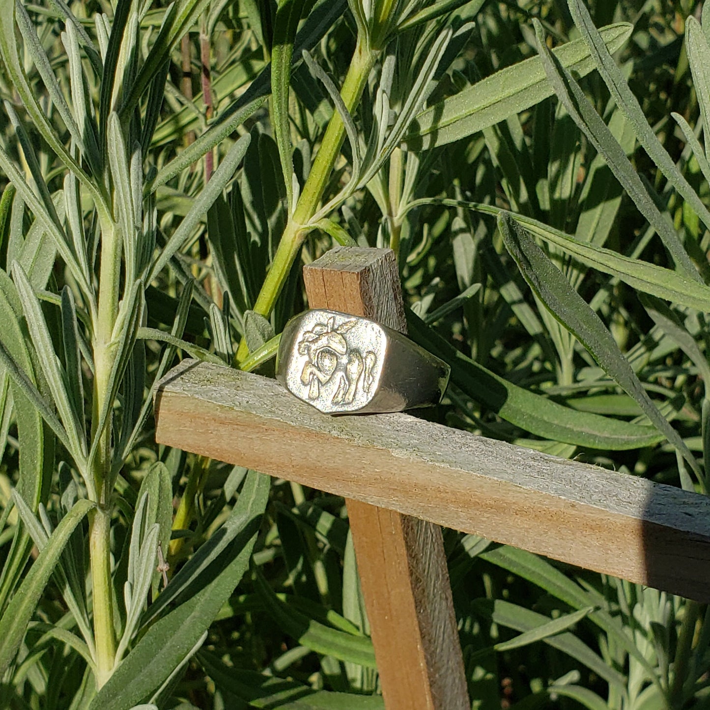 Unicorn wax seal signet ring