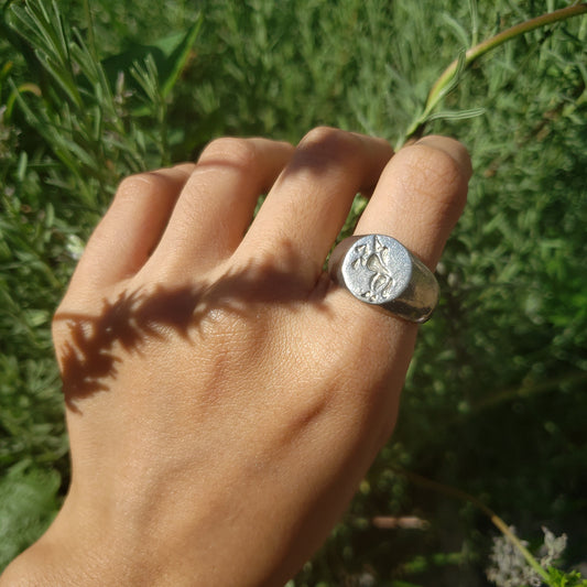 Horse wax seal signet ring