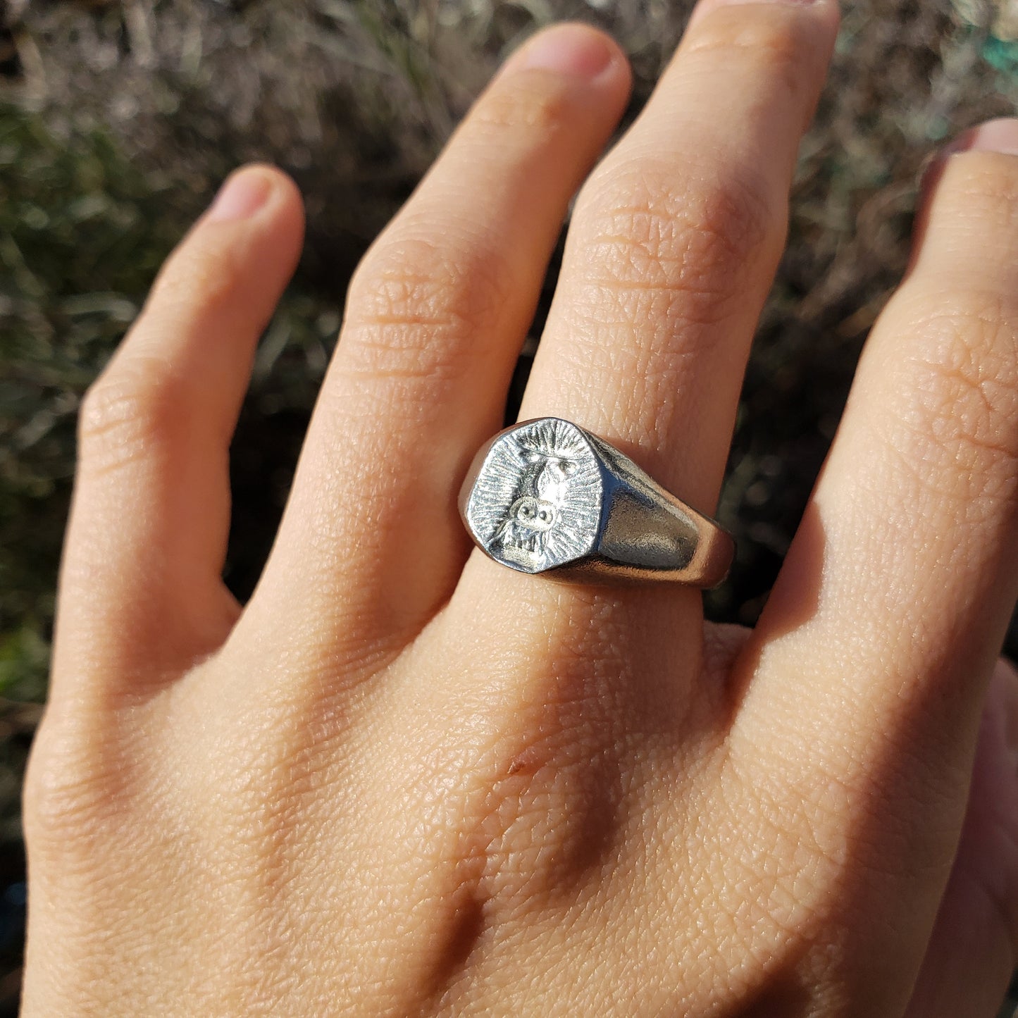 Baboon wax seal signet ring