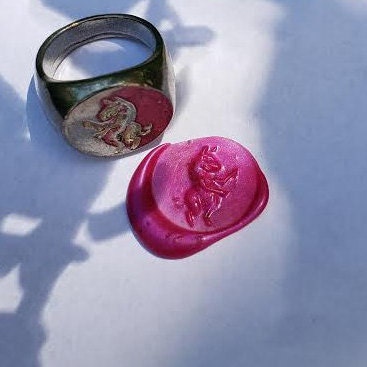 piggy wax seal signet ring