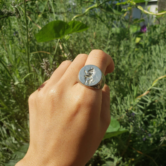 piggy wax seal signet ring