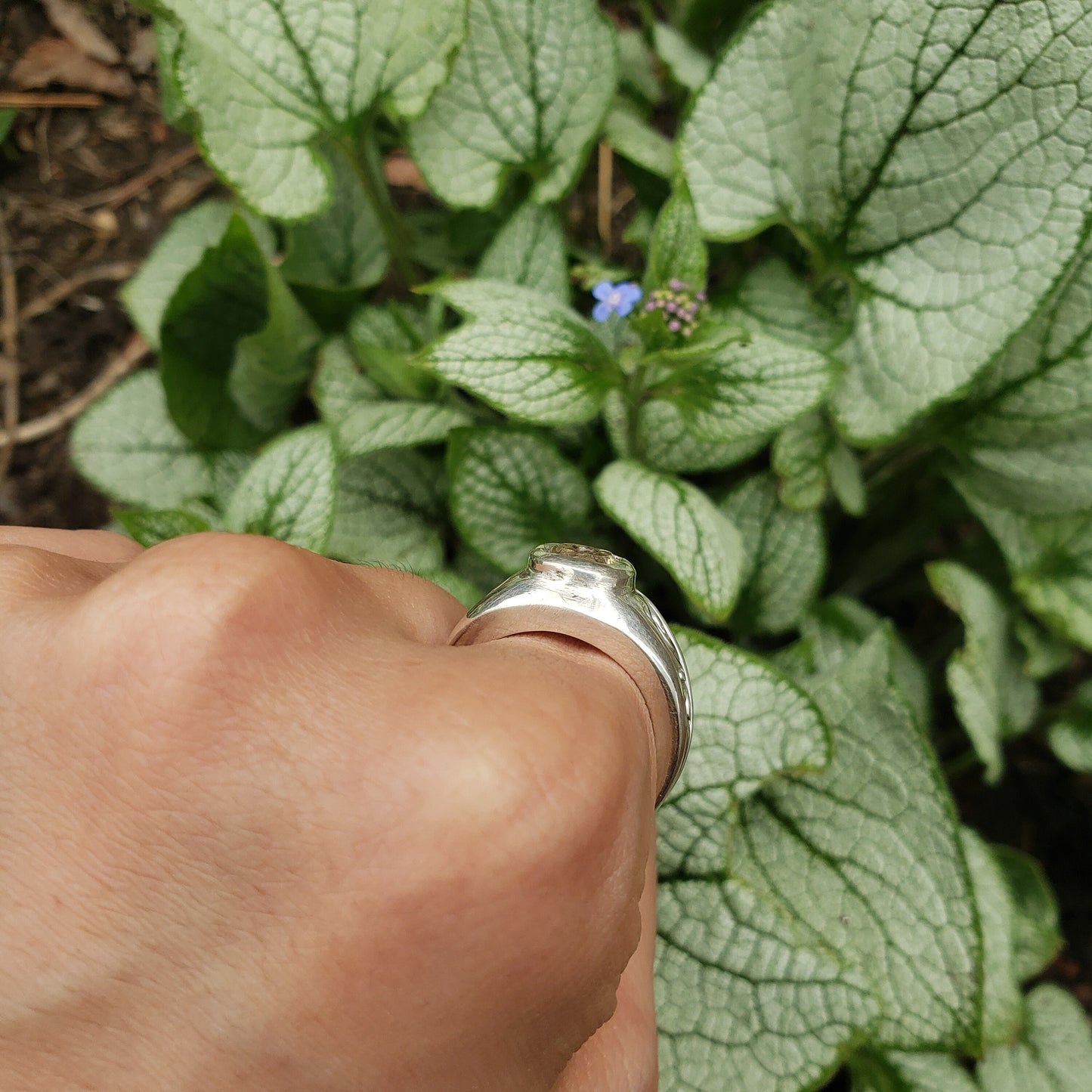 Sun face intaglio topaz signet ring