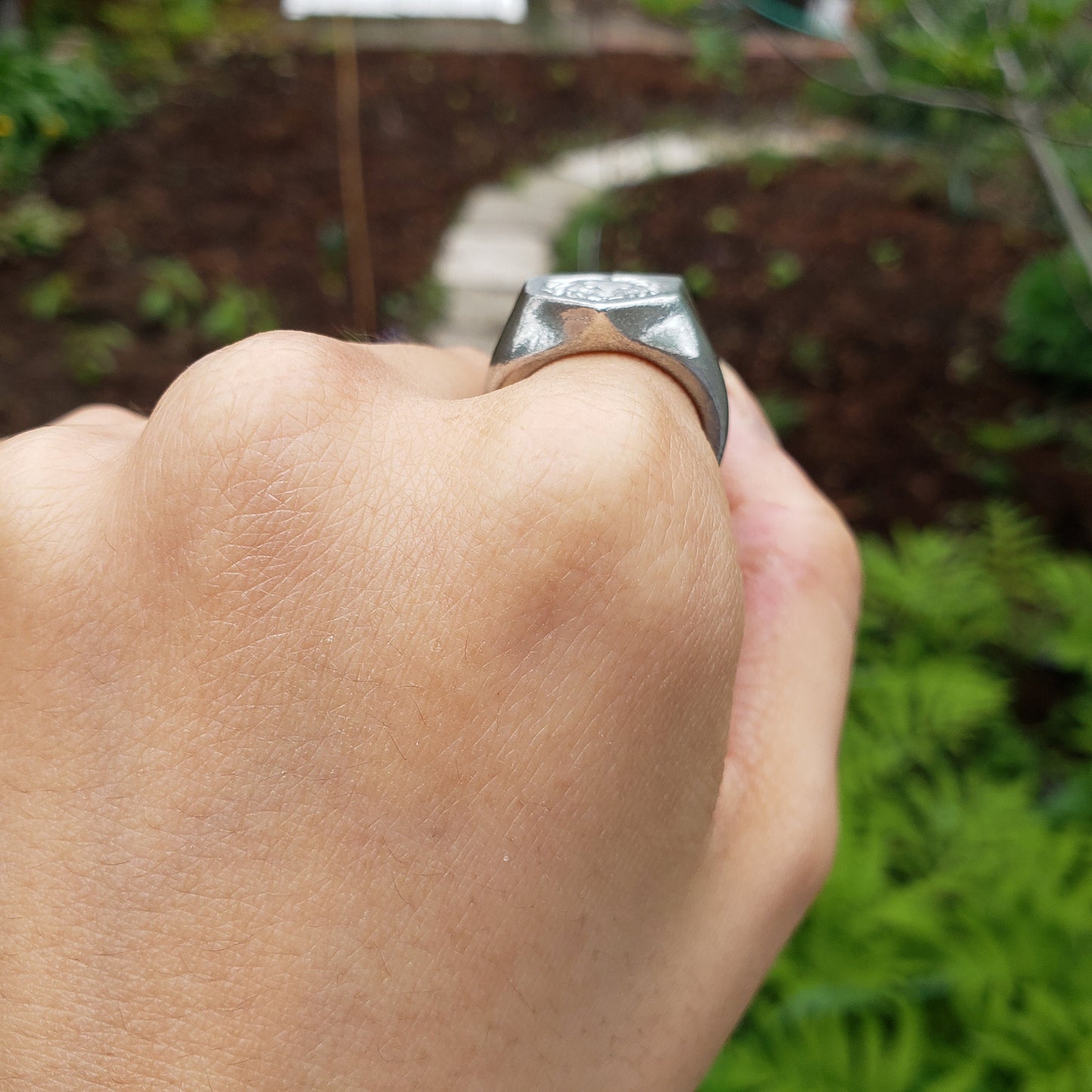 lion face wax seal signet ring