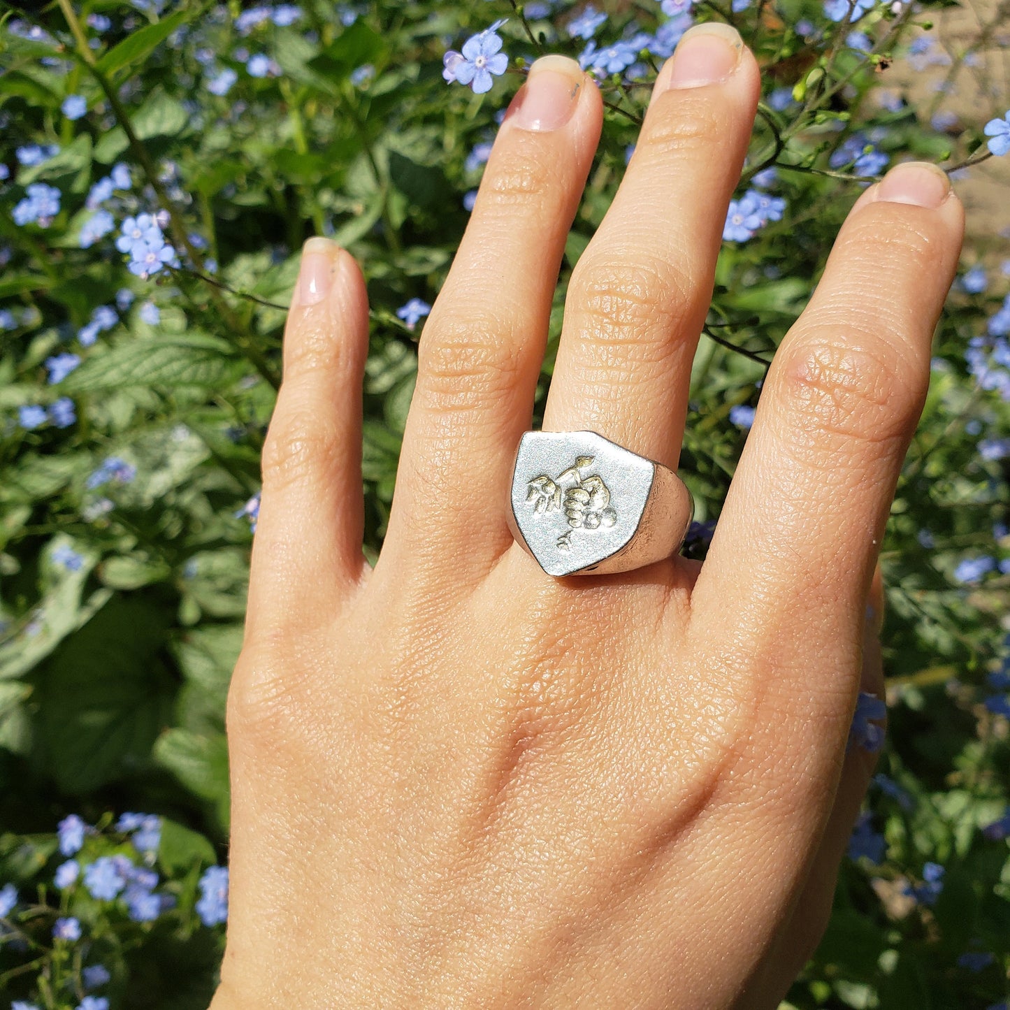 Flower pluckin wax seal signet ring