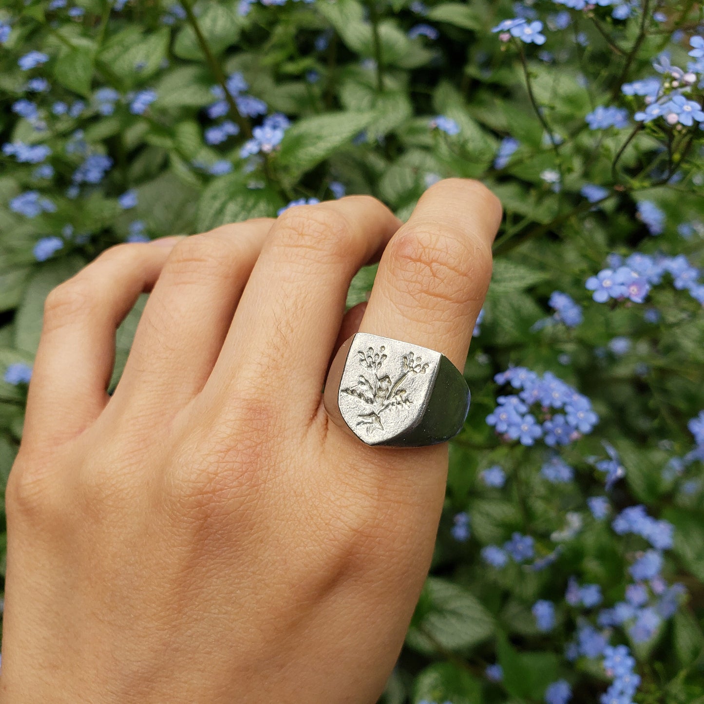 Voynich plant wax seal signet ring