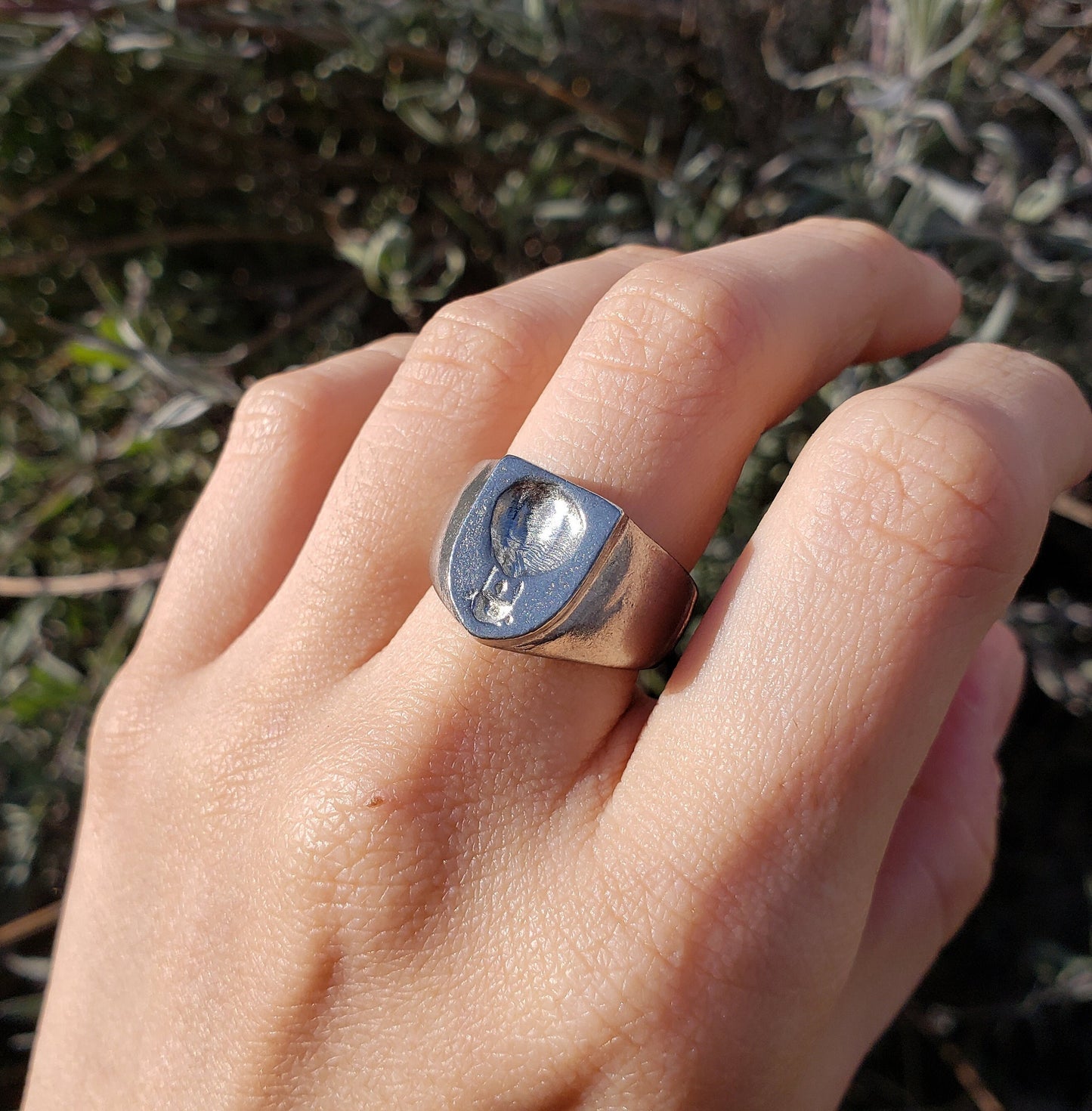 Hot air balloon wax seal signet ring