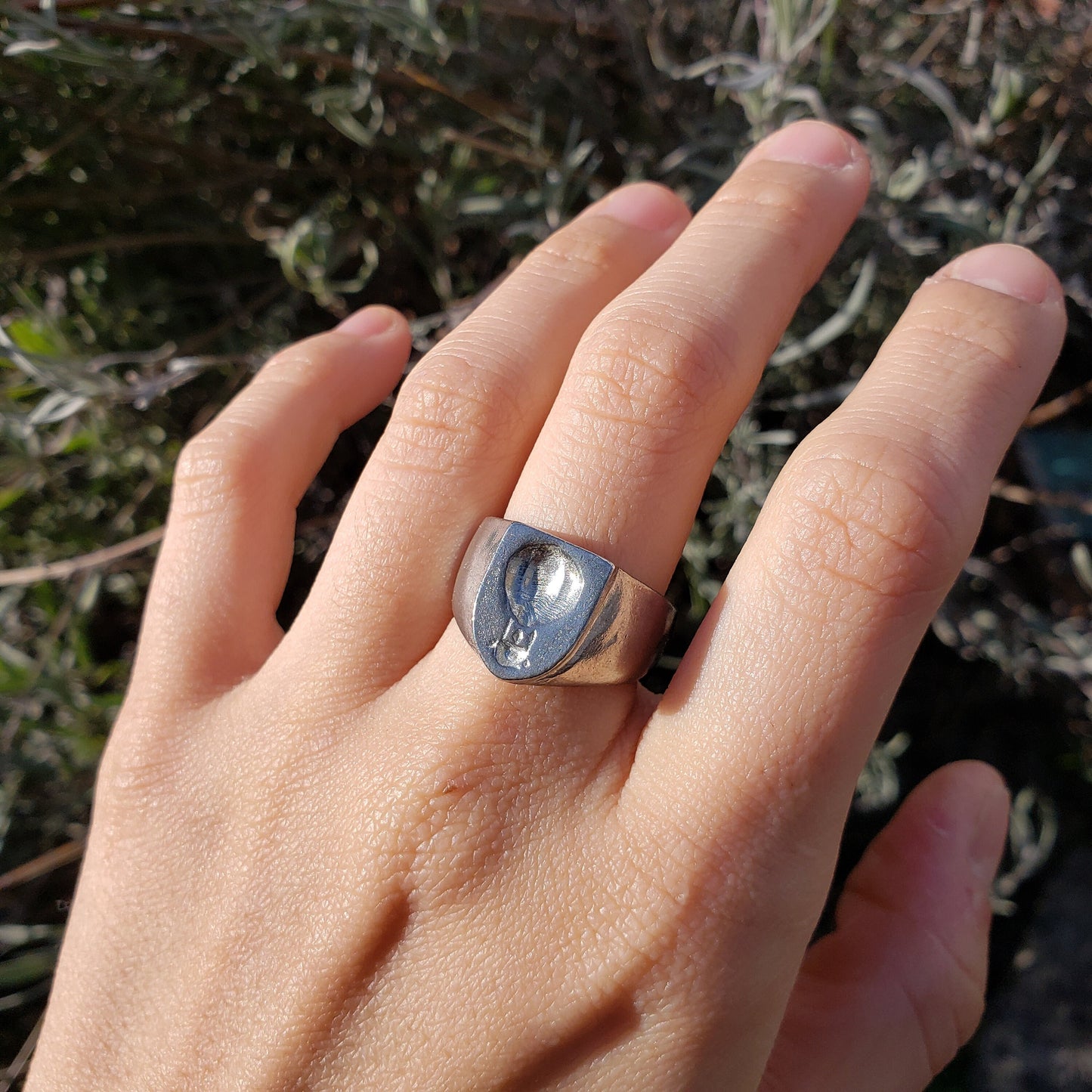 Hot air balloon wax seal signet ring