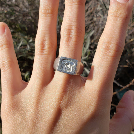 Buttered toast wax seal signet ring