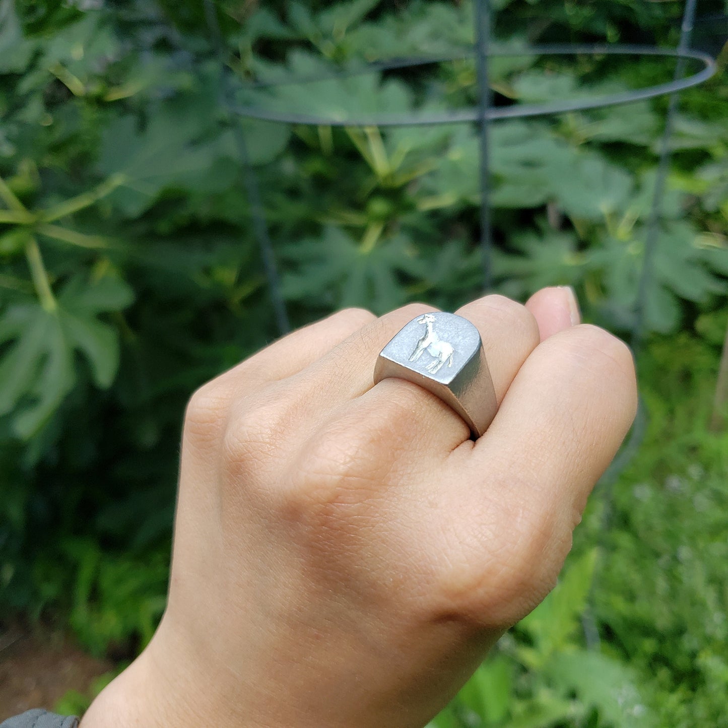 giraffe wax seal signet ring