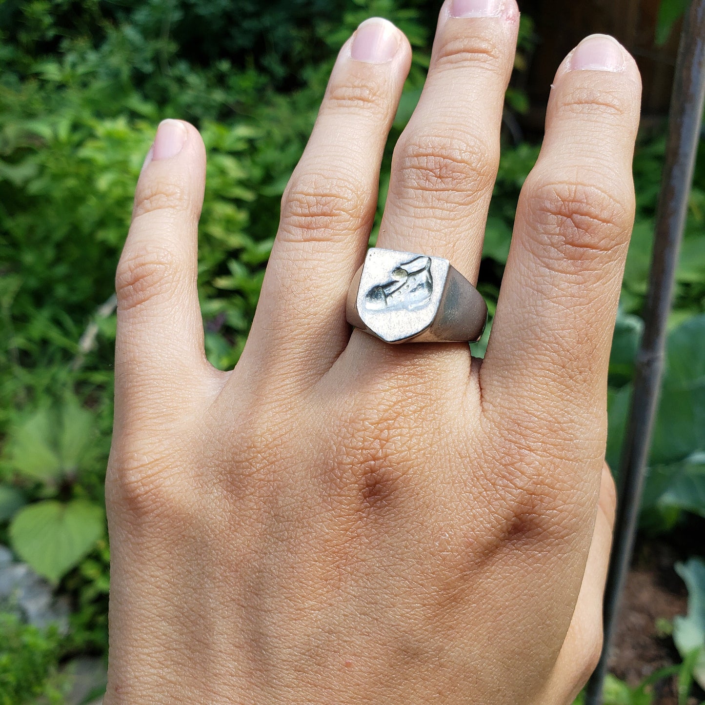 old shoe wax seal signet ring