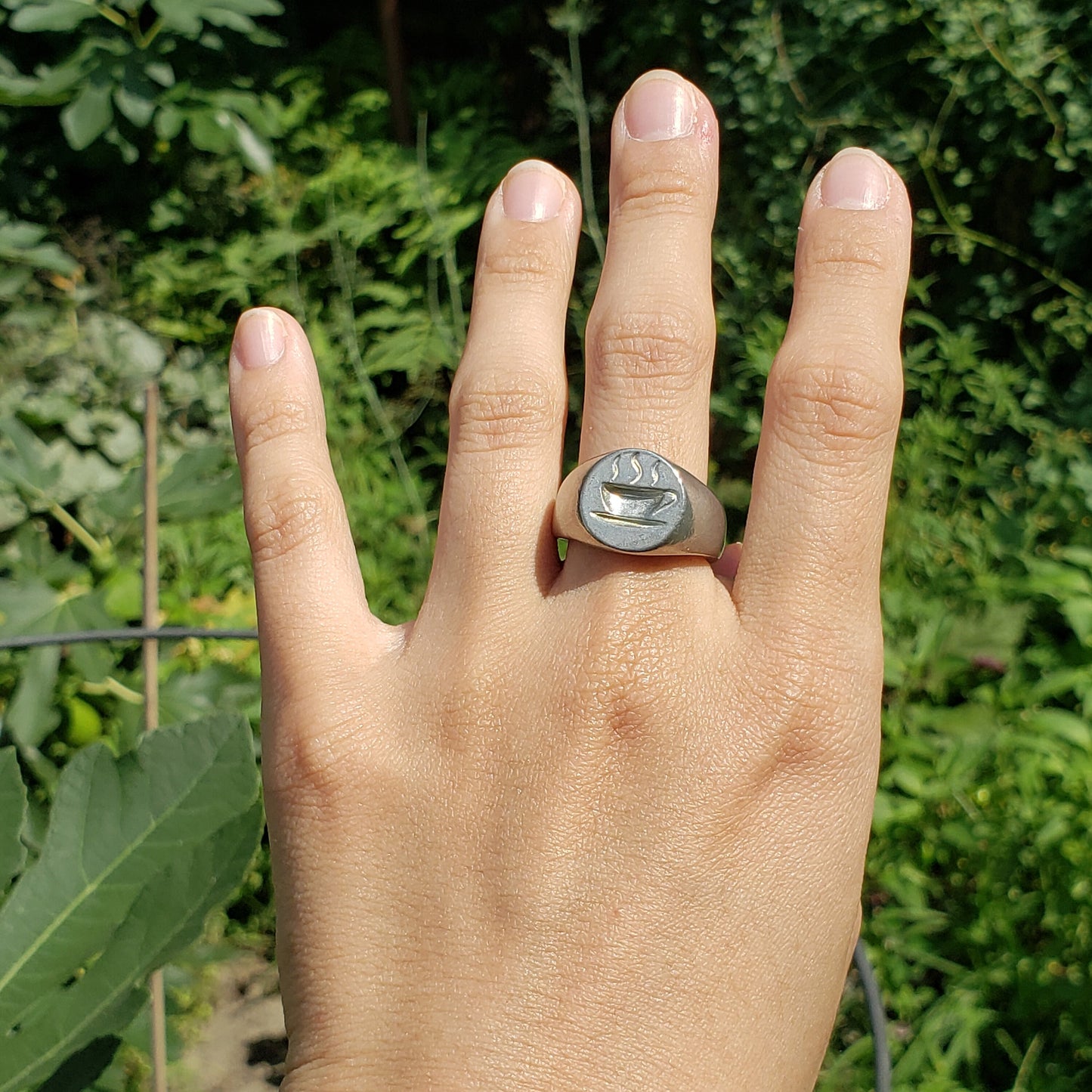 cuppa coffee wax seal signet ring