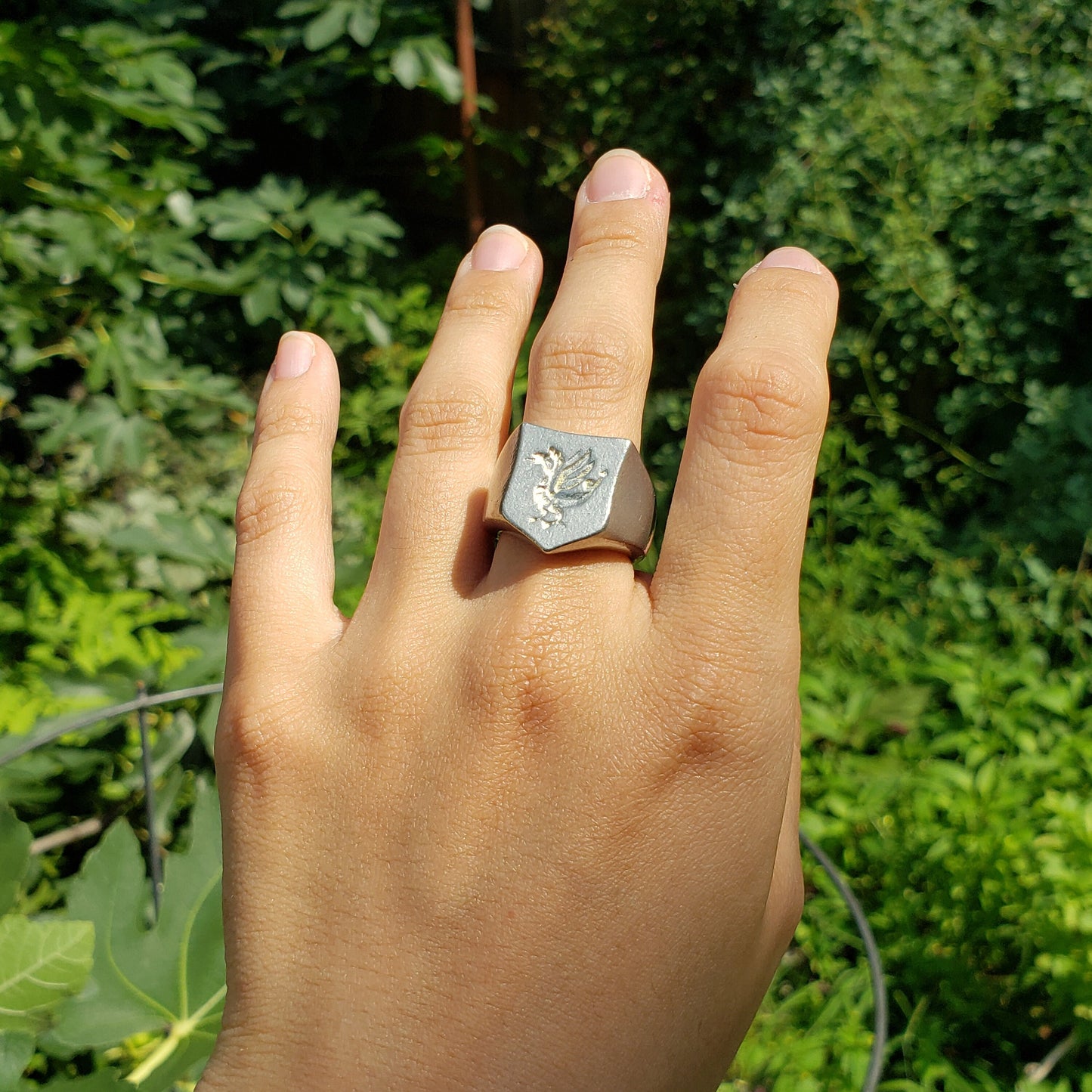 cockatrix wax seal signet ring