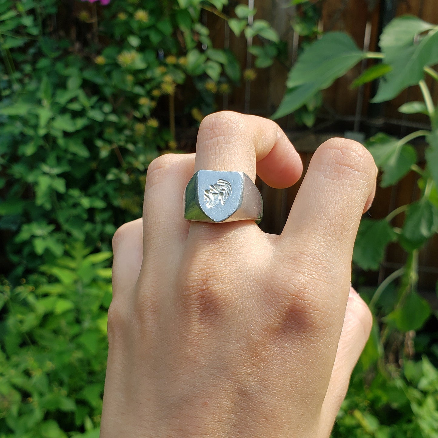 vampire profile wax seal signet ring