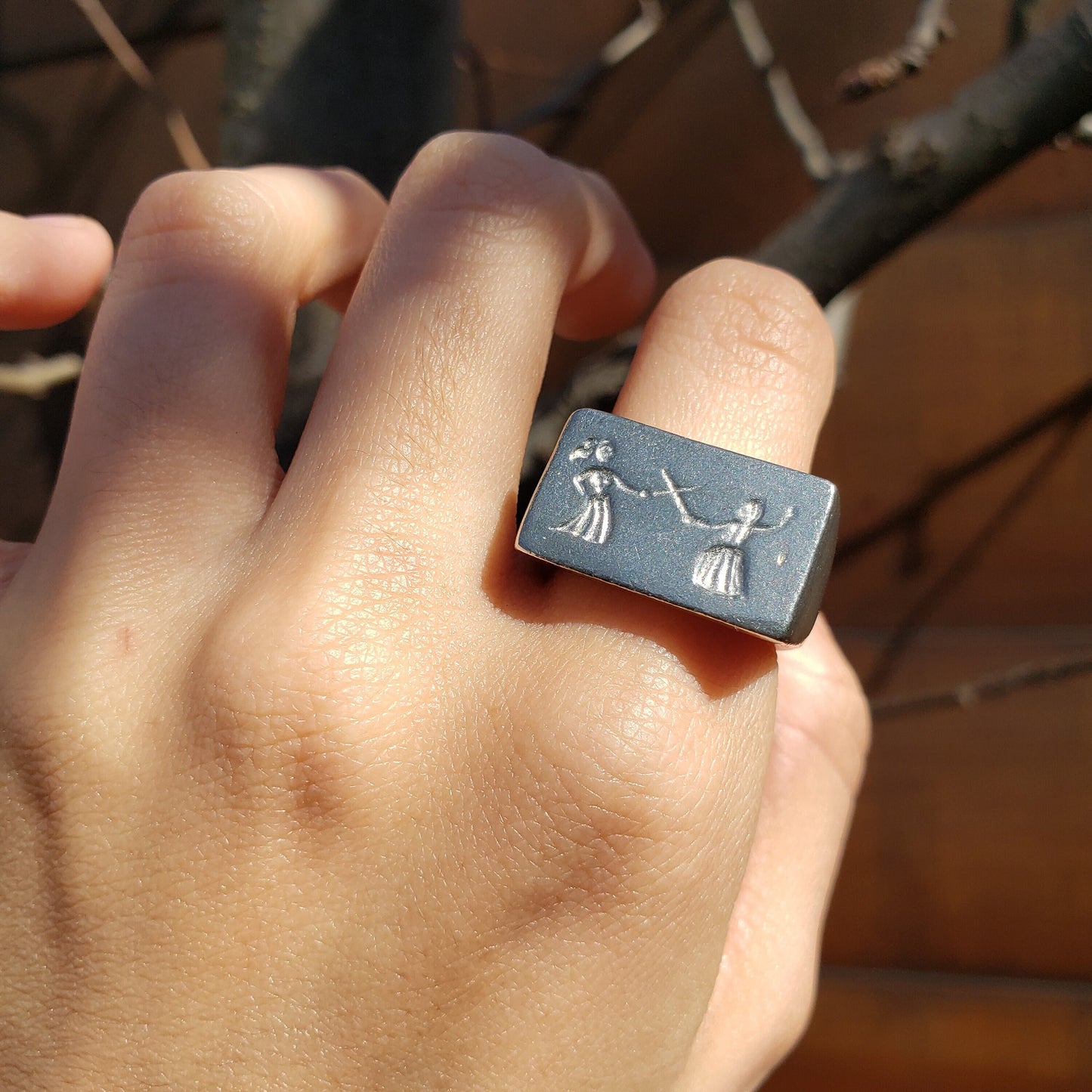 Fencing wax seal signet ring