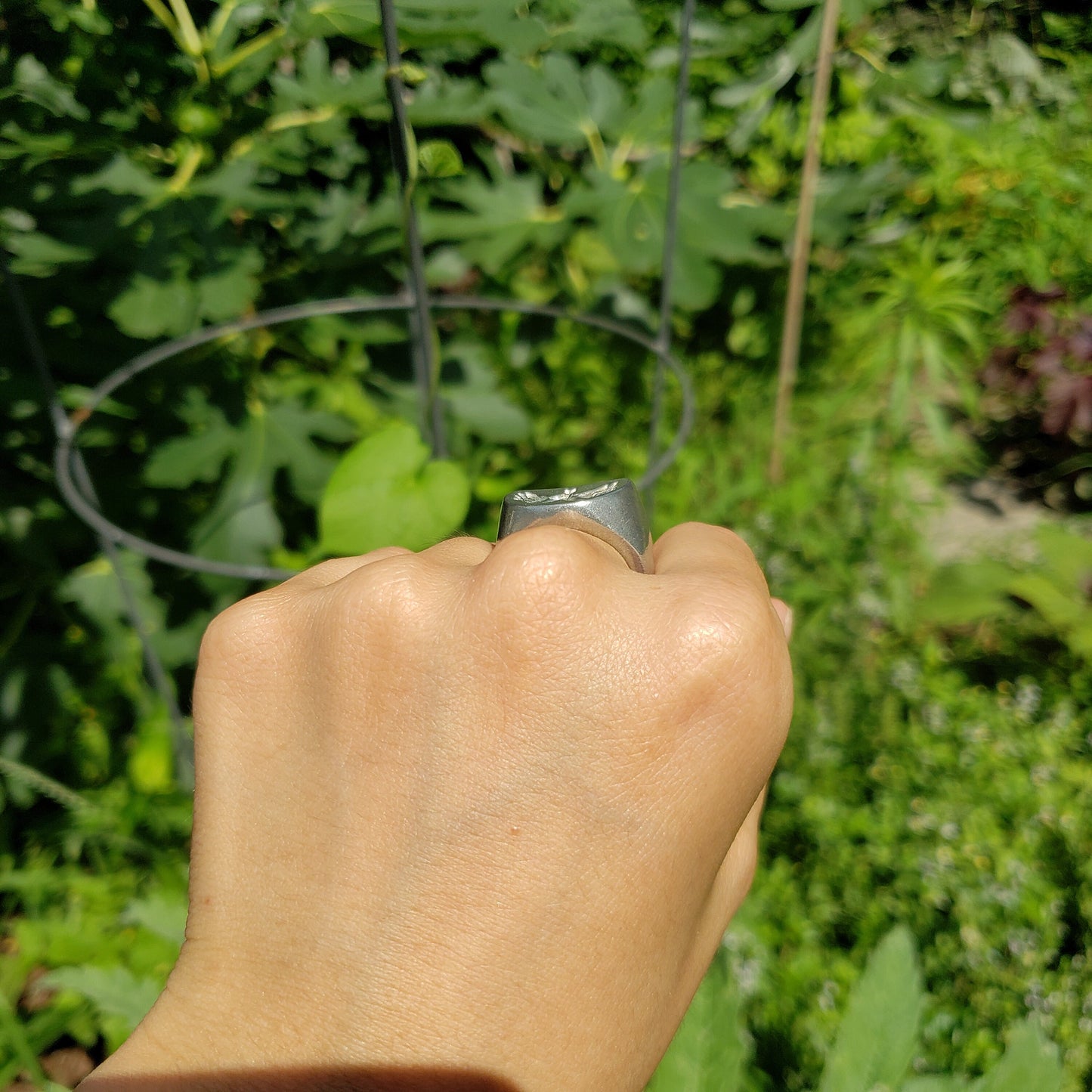 bird hand shadow puppet wax seal signet ring