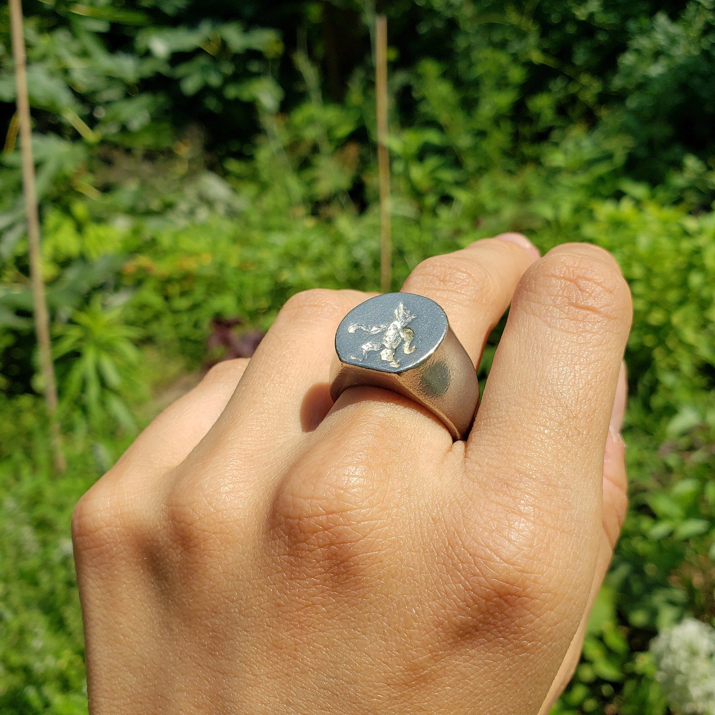 werewolf howl wax seal signet ring