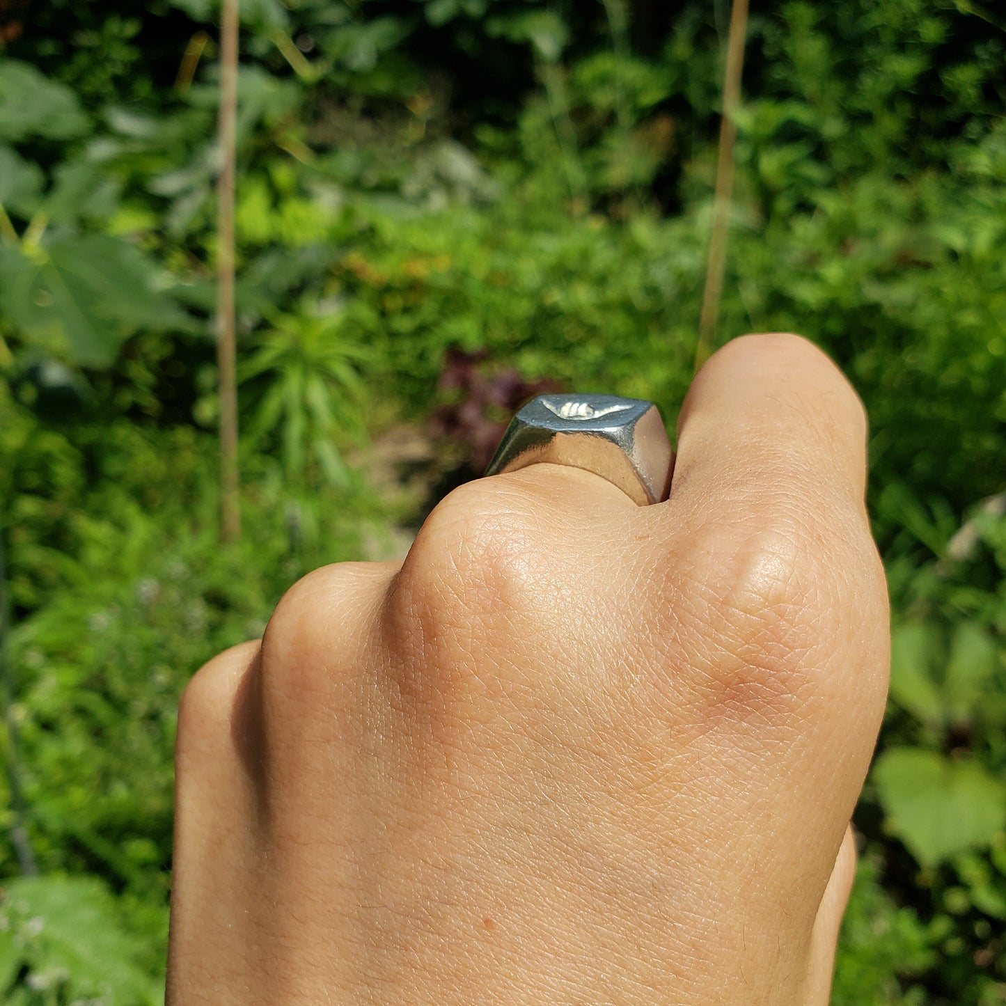 shaka sign wax seal signet ring