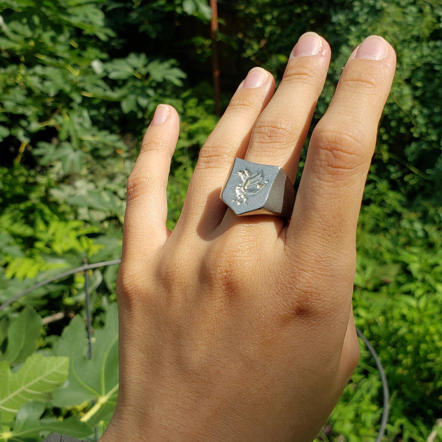 cockatrix wax seal signet ring