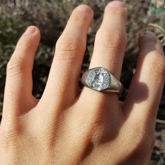 Baboon wax seal signet ring