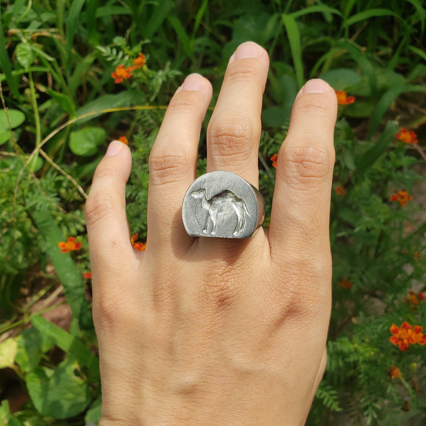 Camel wax seal signet ring