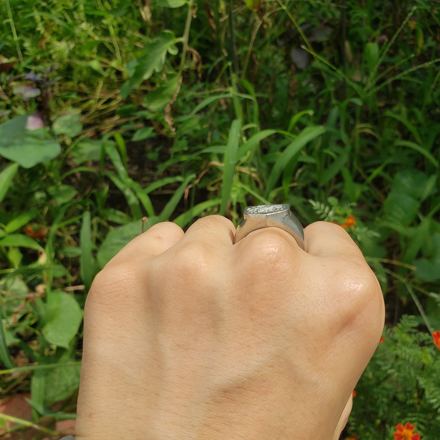 Medusa wax seal signet ring