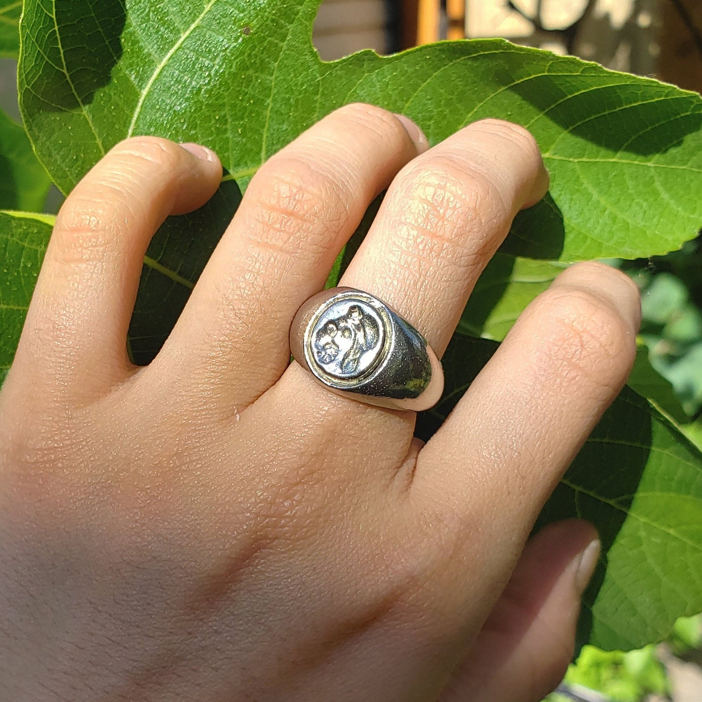 Aviator parrot wax seal signet ring