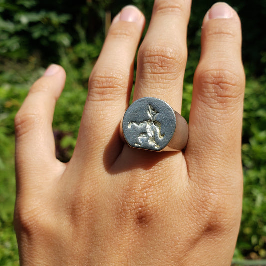 werewolf howl wax seal signet ring