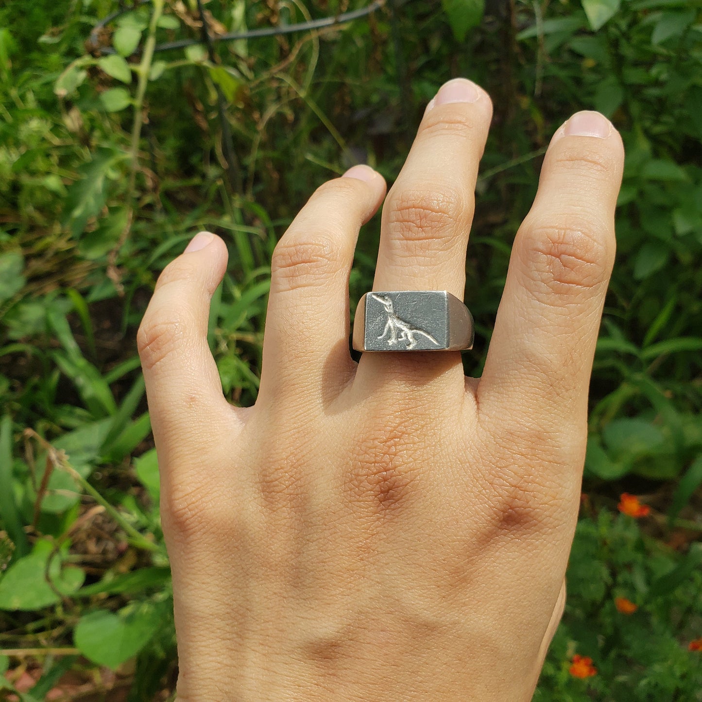 Lizard wax seal signet ring