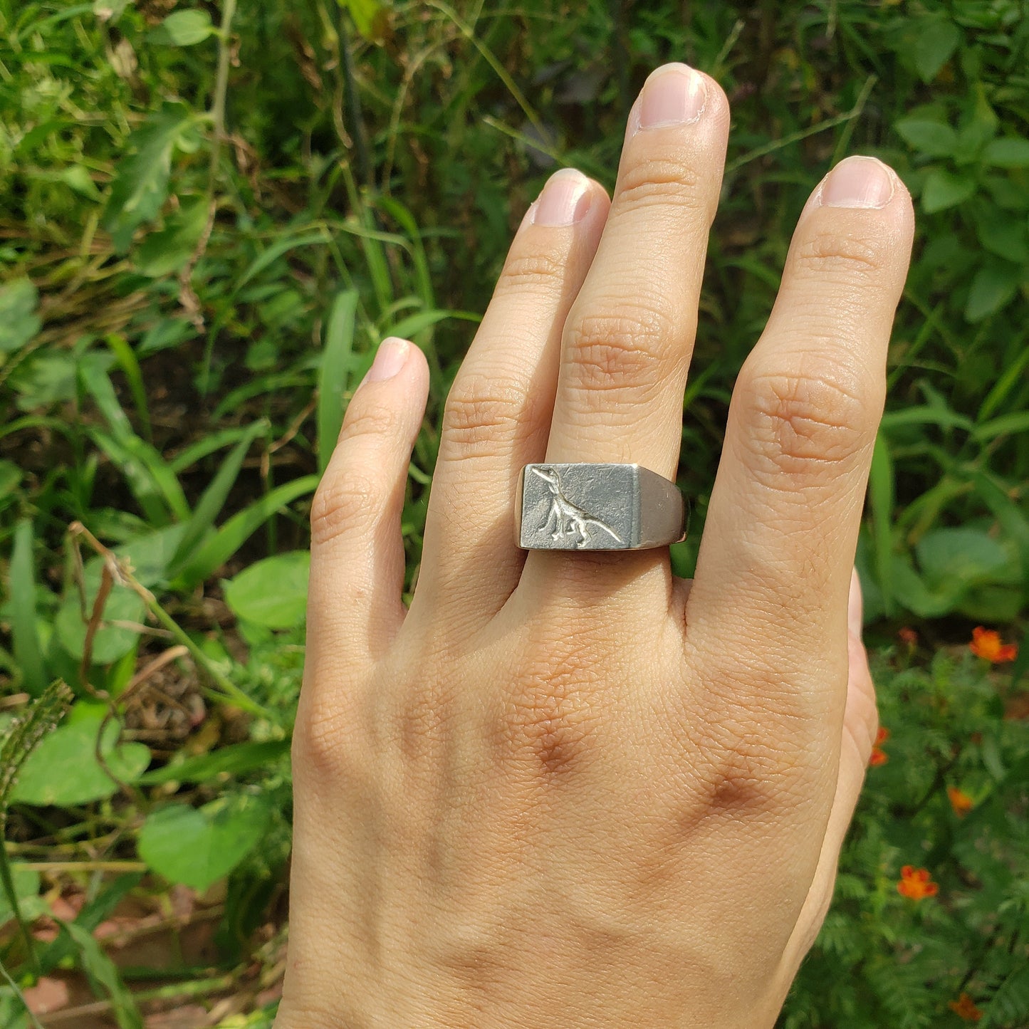 Lizard wax seal signet ring