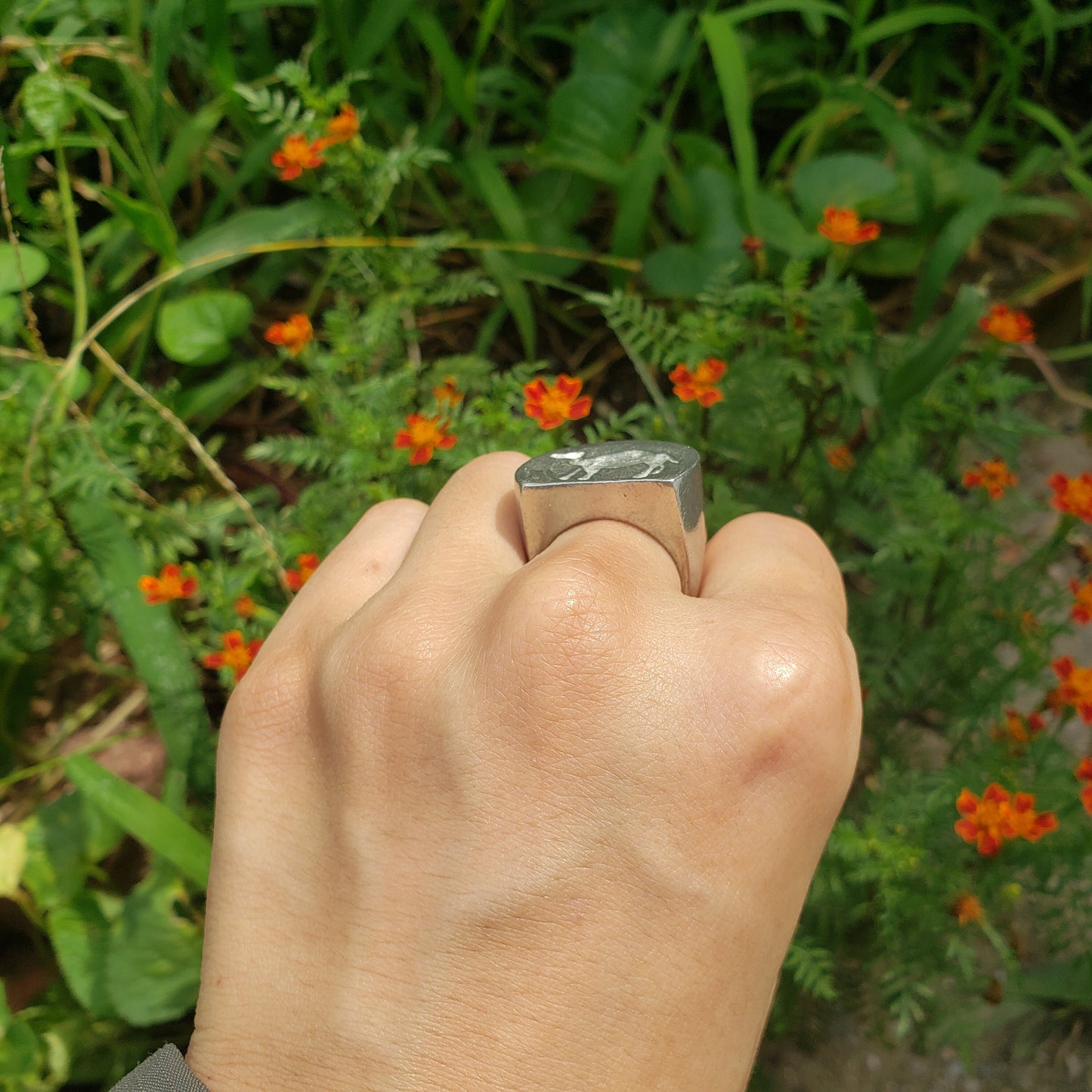 Camel wax seal signet ring