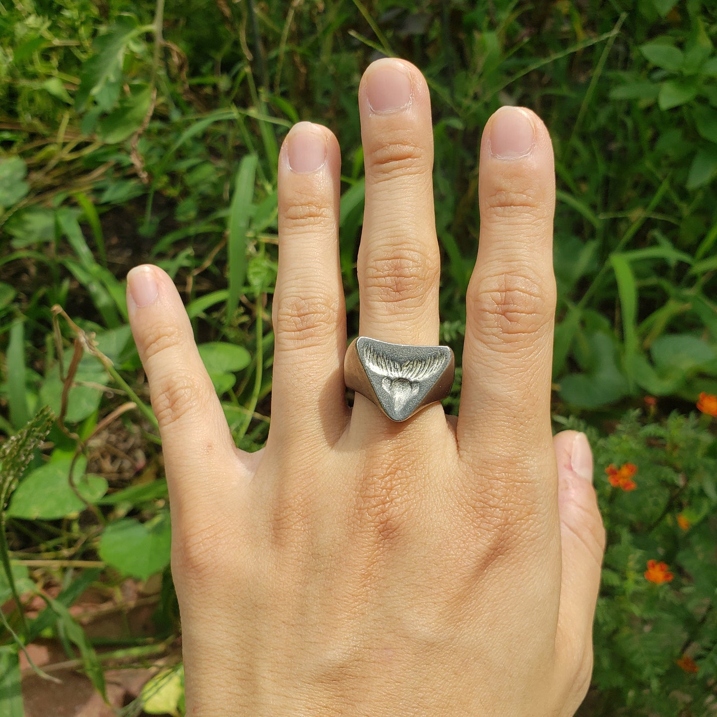 moustache and nose wax seal signet ring