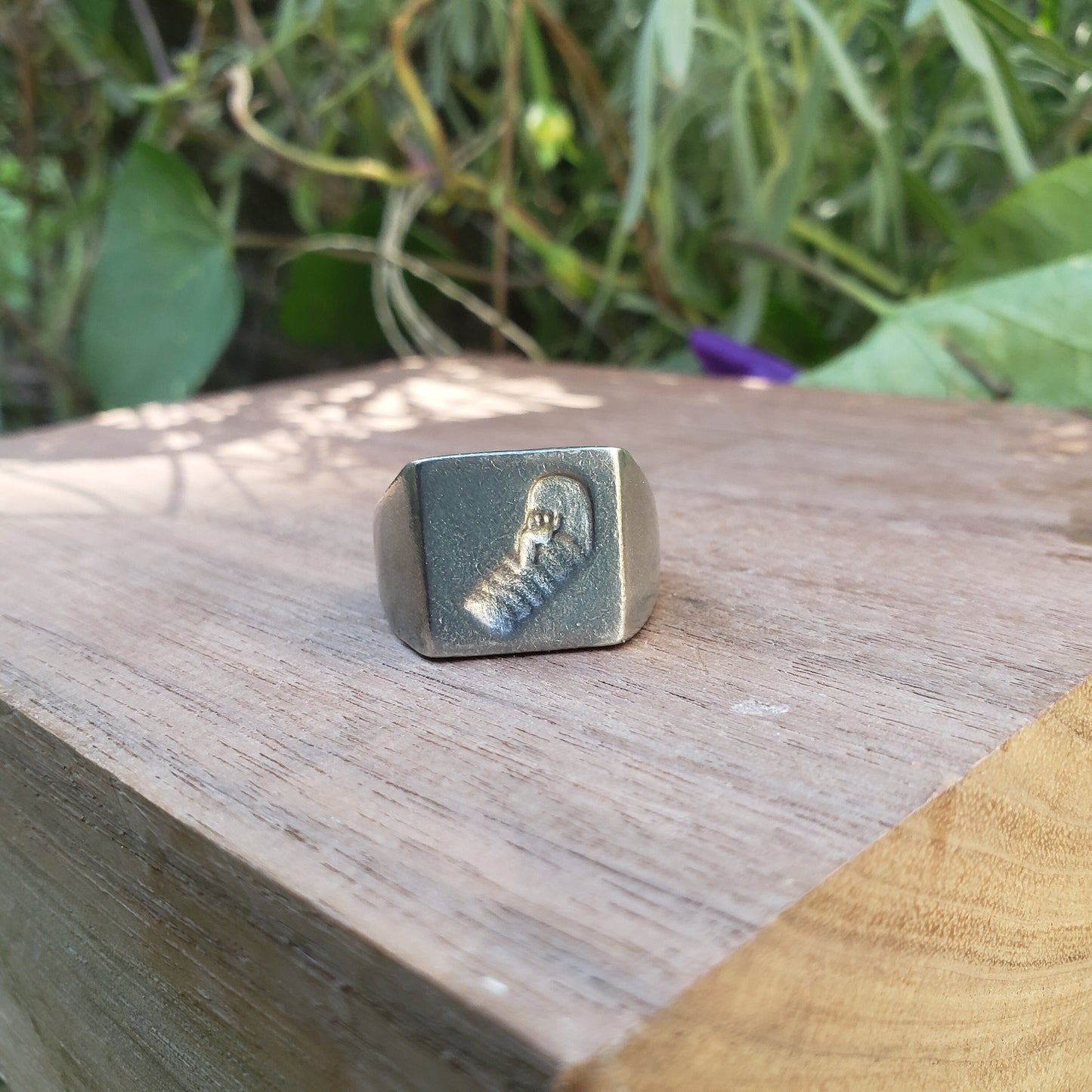 Zombie rise wax seal signet ring