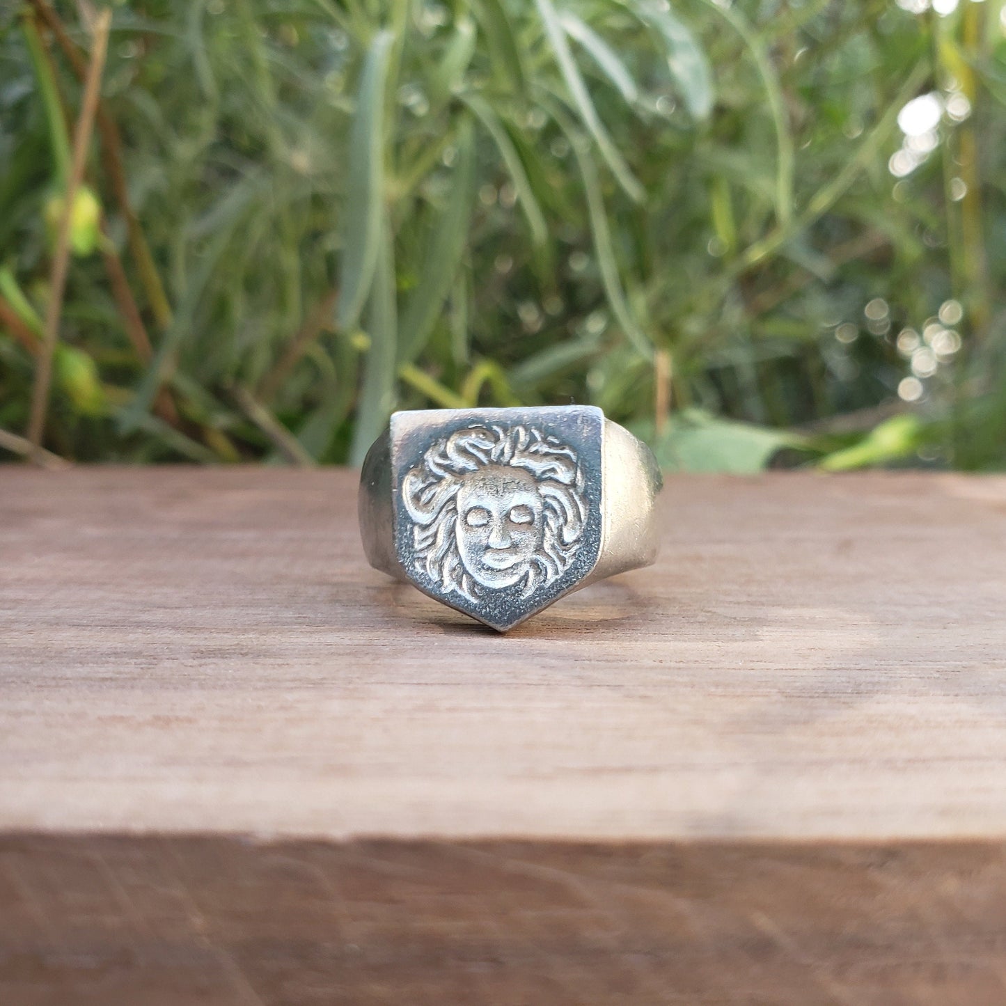 Medusa wax seal signet ring