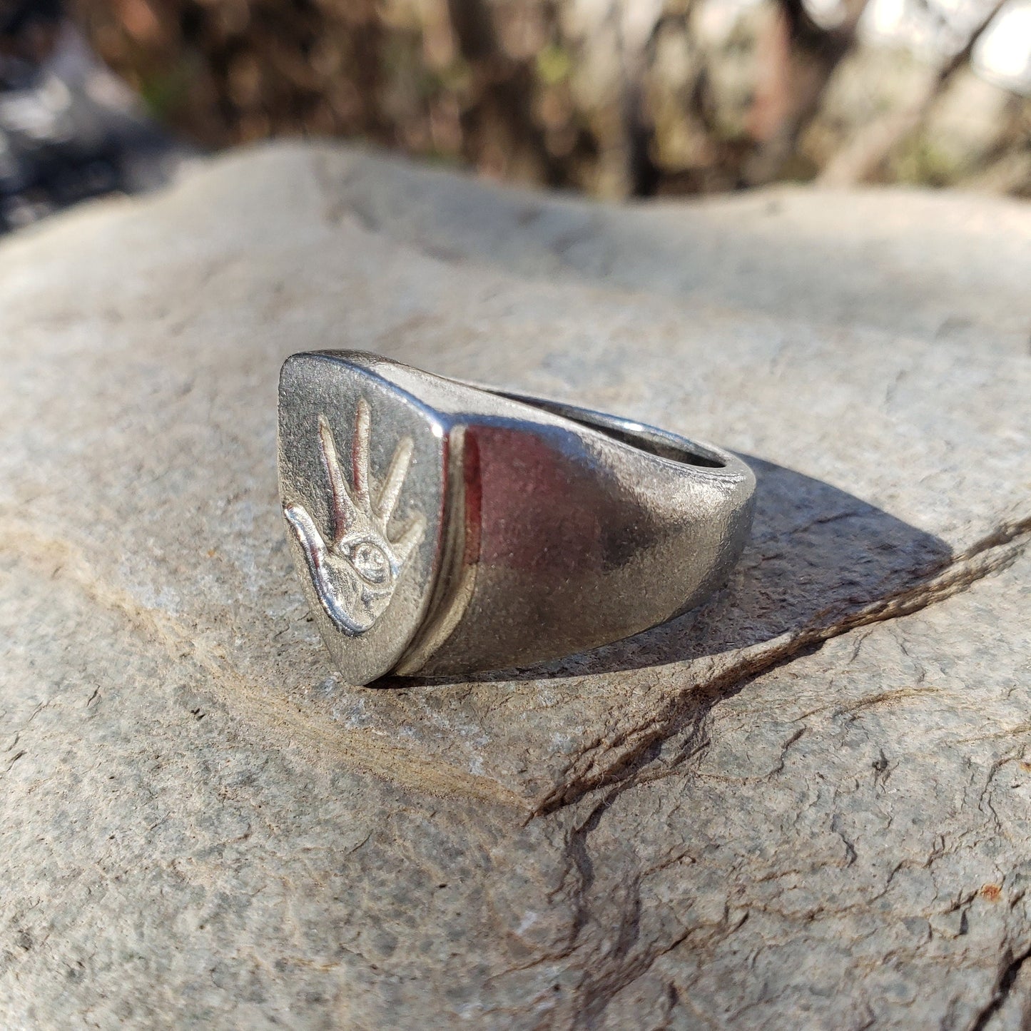 hand eye wax seal signet ring