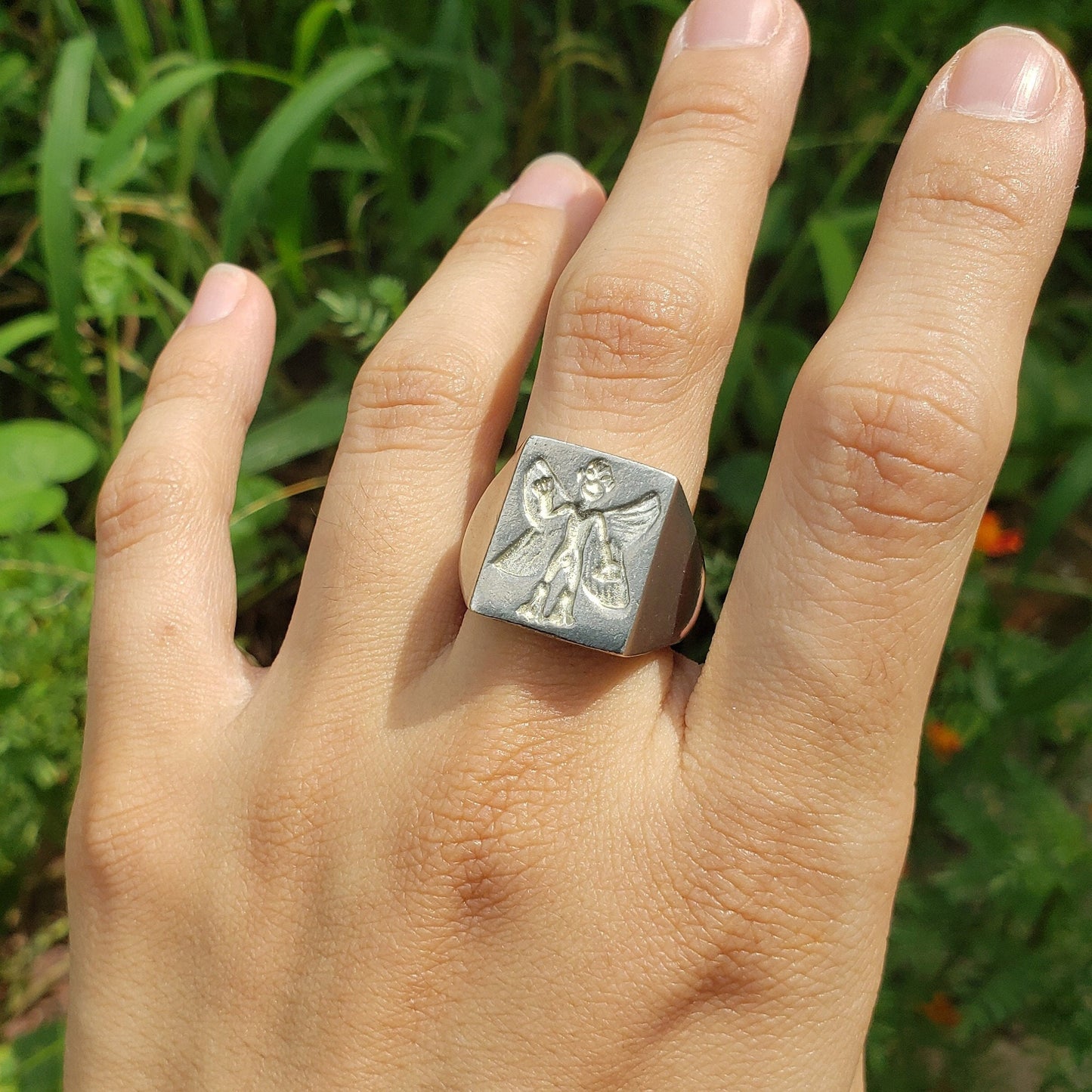 Pazuzu wax seal signet ring