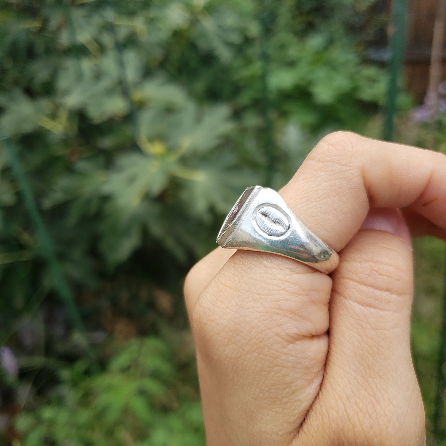 agate cuppa wax seal signet ring