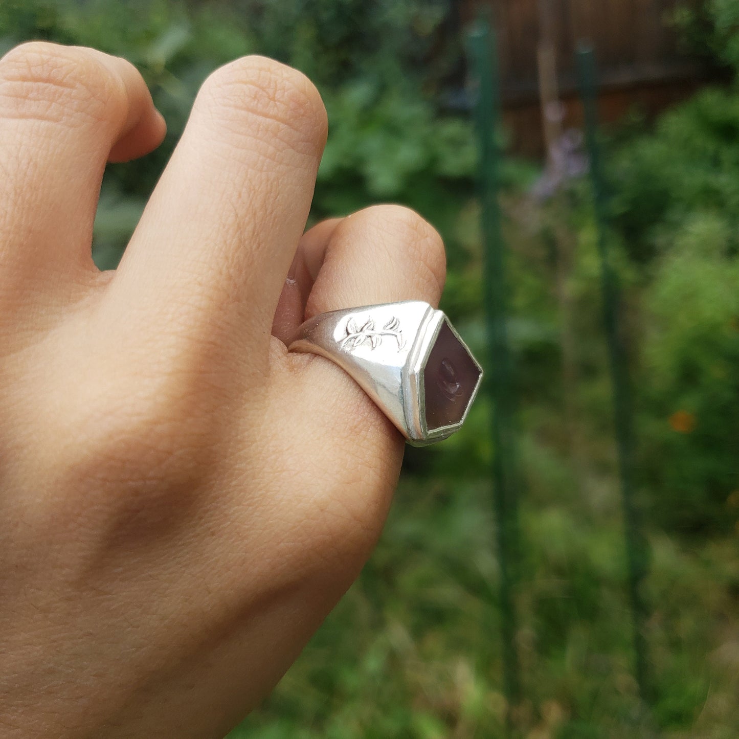 agate cuppa wax seal signet ring