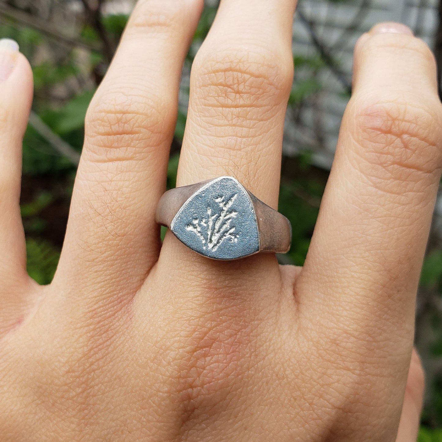 bamboo wax seal signet ring