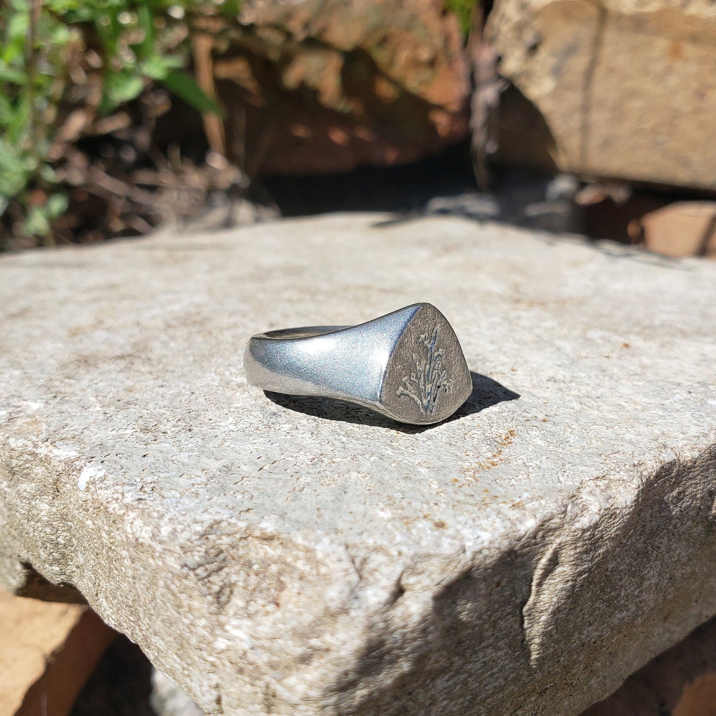 bamboo wax seal signet ring