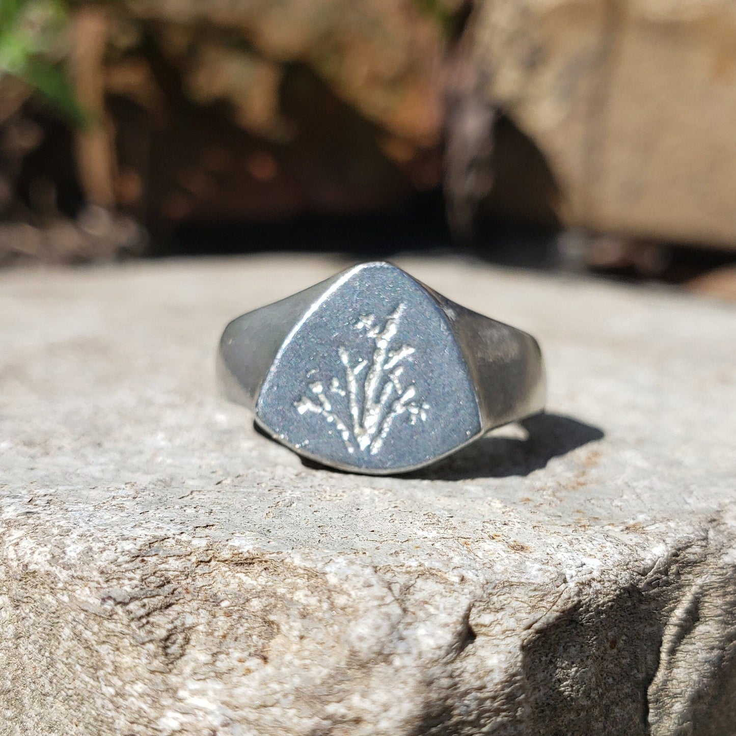 bamboo wax seal signet ring