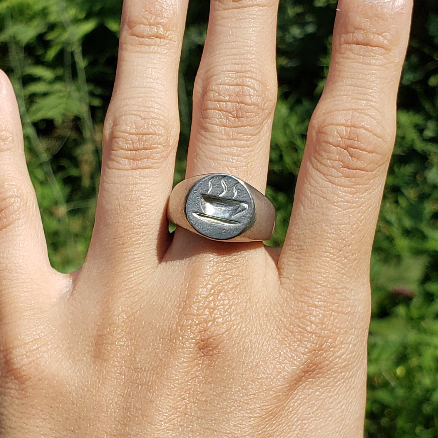 cuppa coffee wax seal signet ring