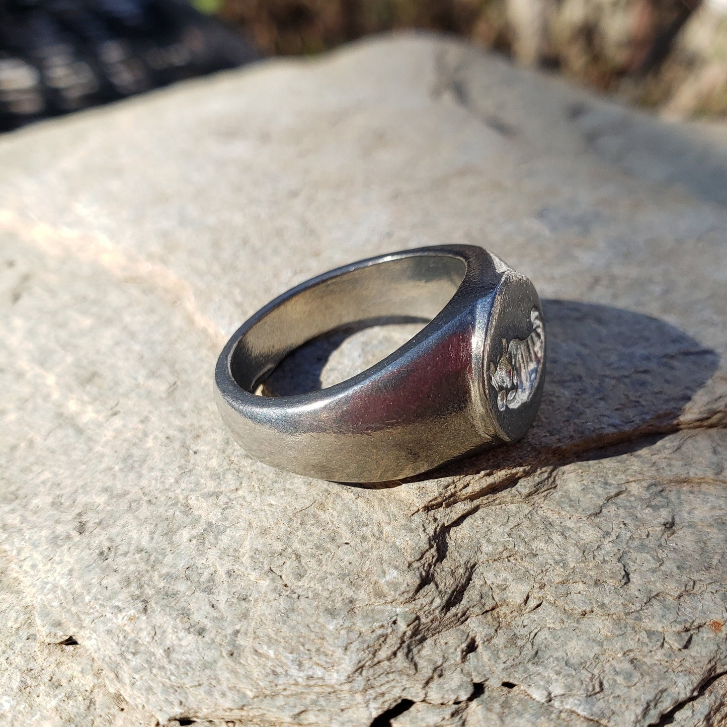 Cornucopia wax seal signet ring